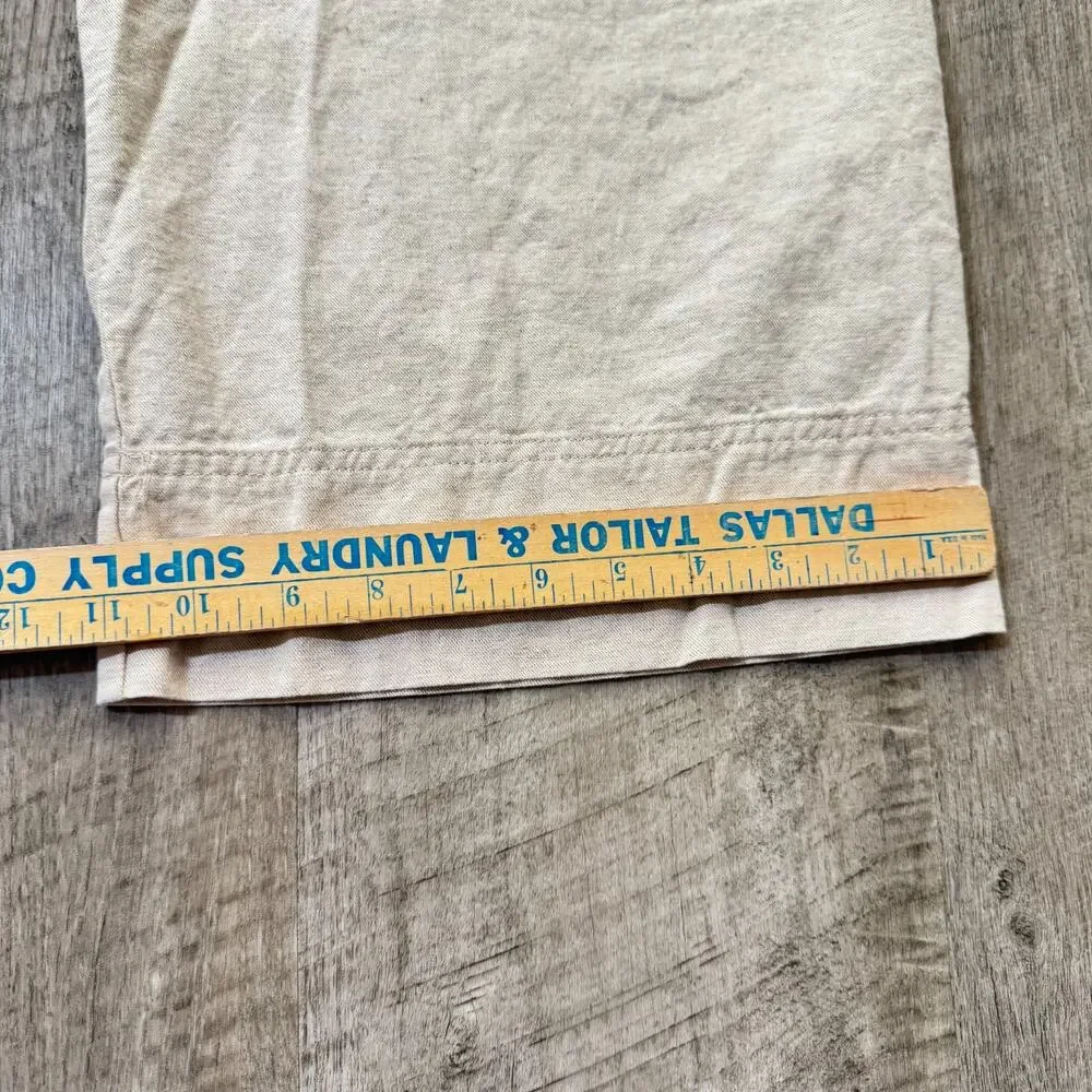 Mango Cream Linen Wide Leg Trousers Women's Size 4 Linen Blend Resort Wear